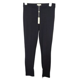 NWT Max Studio Pull On Black Stretch Pants With Slits At Hems, M